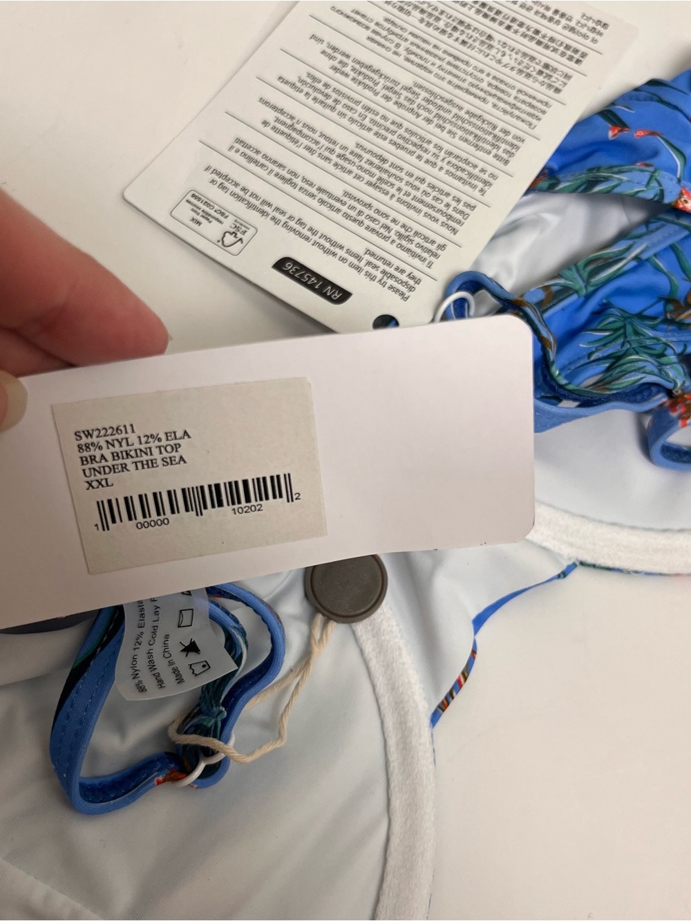 Hvn Blue Azure Bikini Top Xxl Clasp Back Closure Under The Sea Nwt Swim Women’s — image 7 of 8